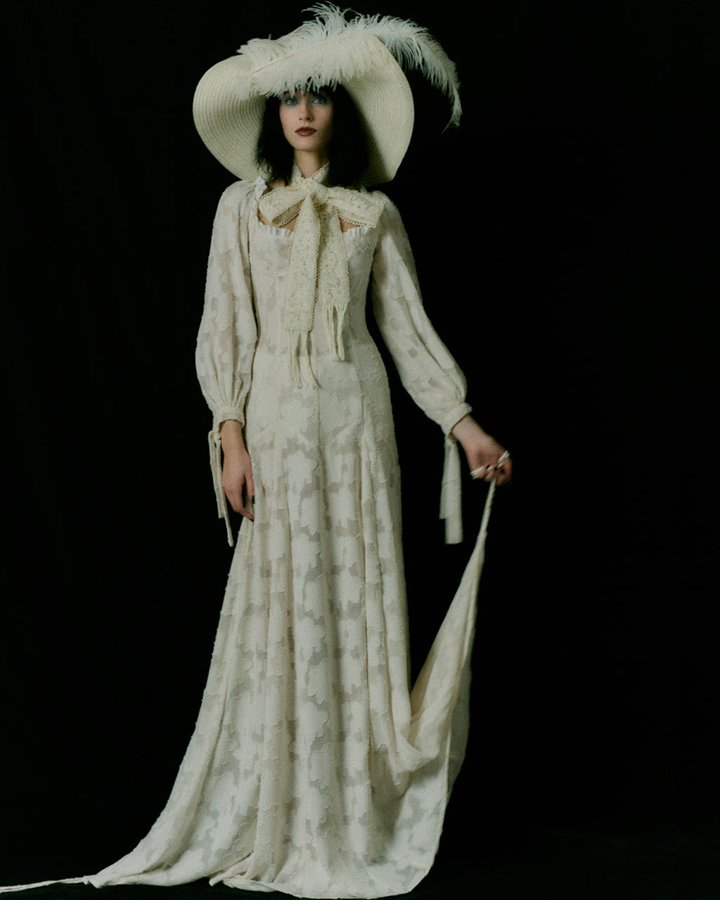 Stevie Ivory Floral Devoré Maxi Dress