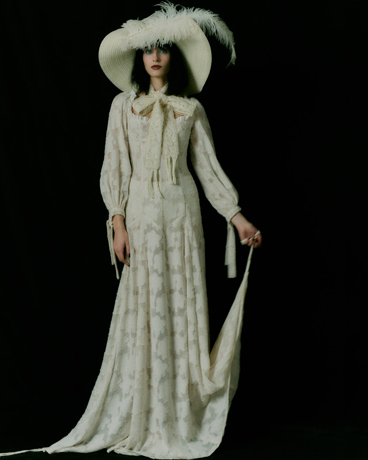 Stevie Ivory Floral Devoré Maxi Dress
