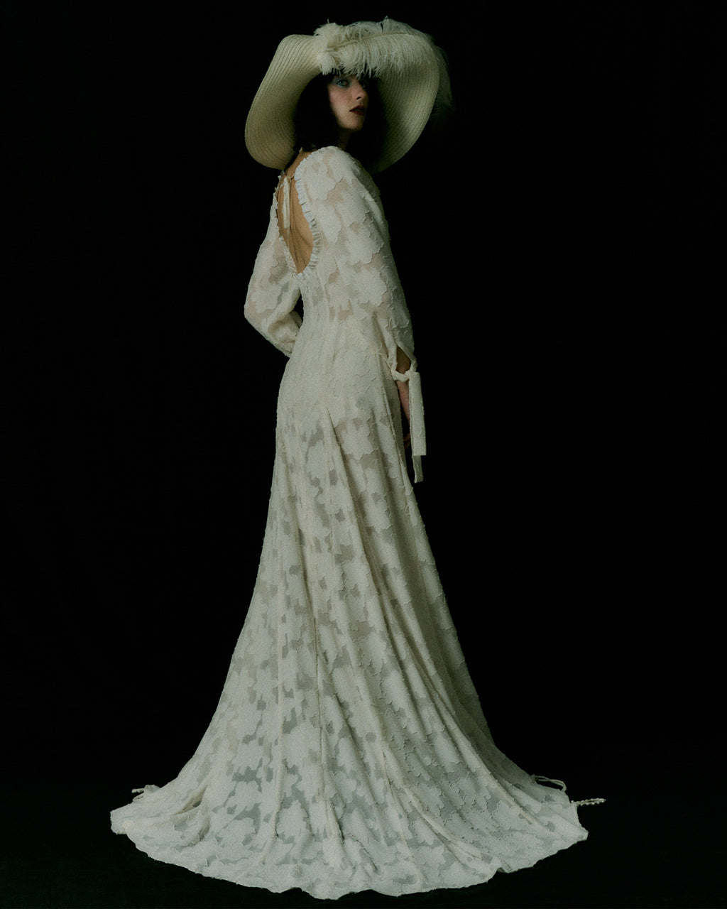 Stevie Ivory Floral Devoré Maxi Dress