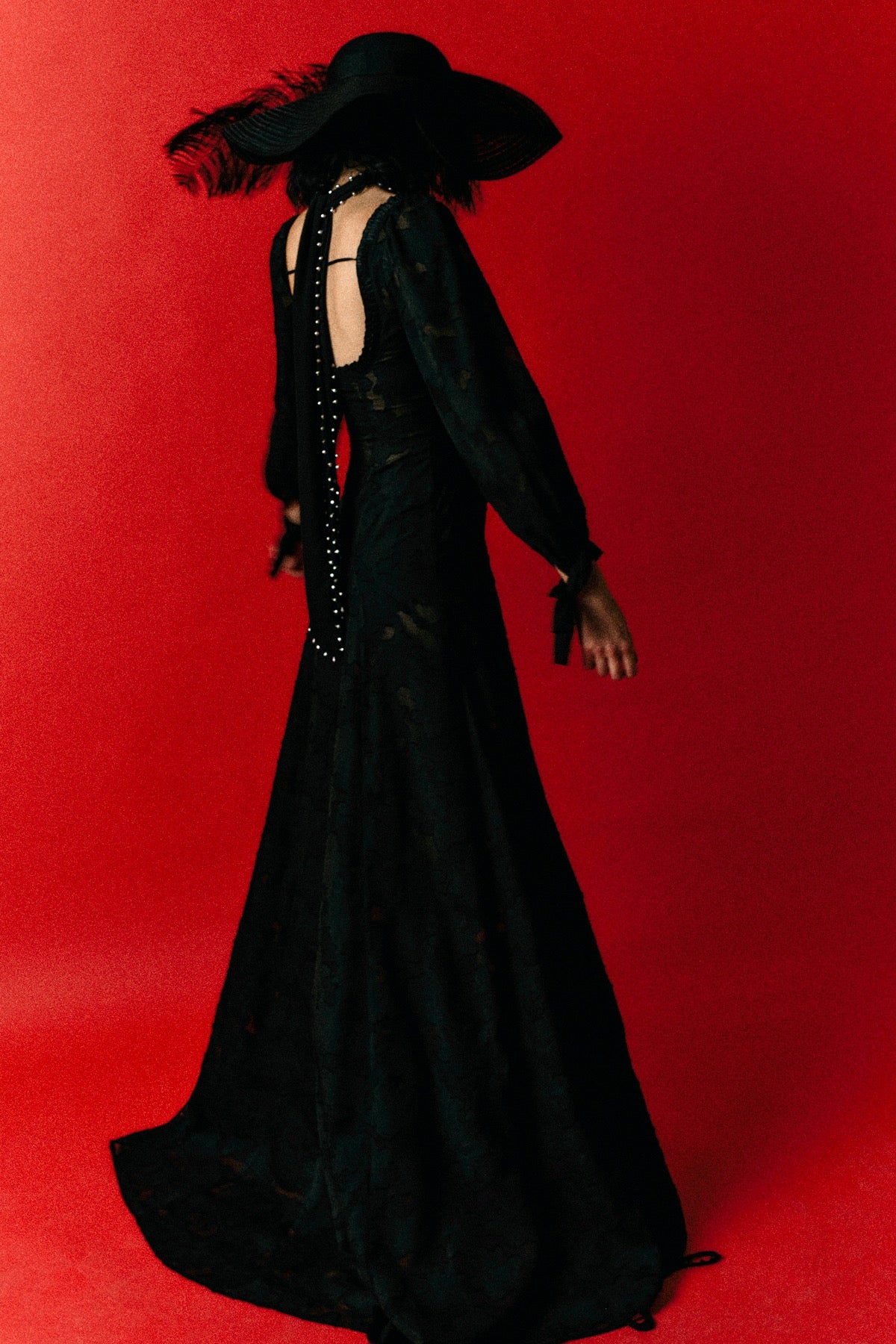 Stevie Black Floral Devoré Maxi Dress