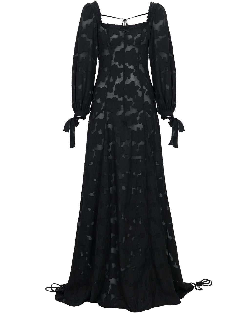 Stevie Black Floral Devoré Maxi Dress