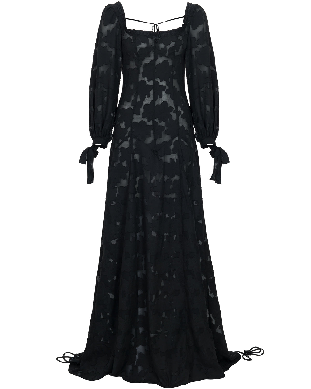 Stevie Black Floral Devoré Maxi Dress