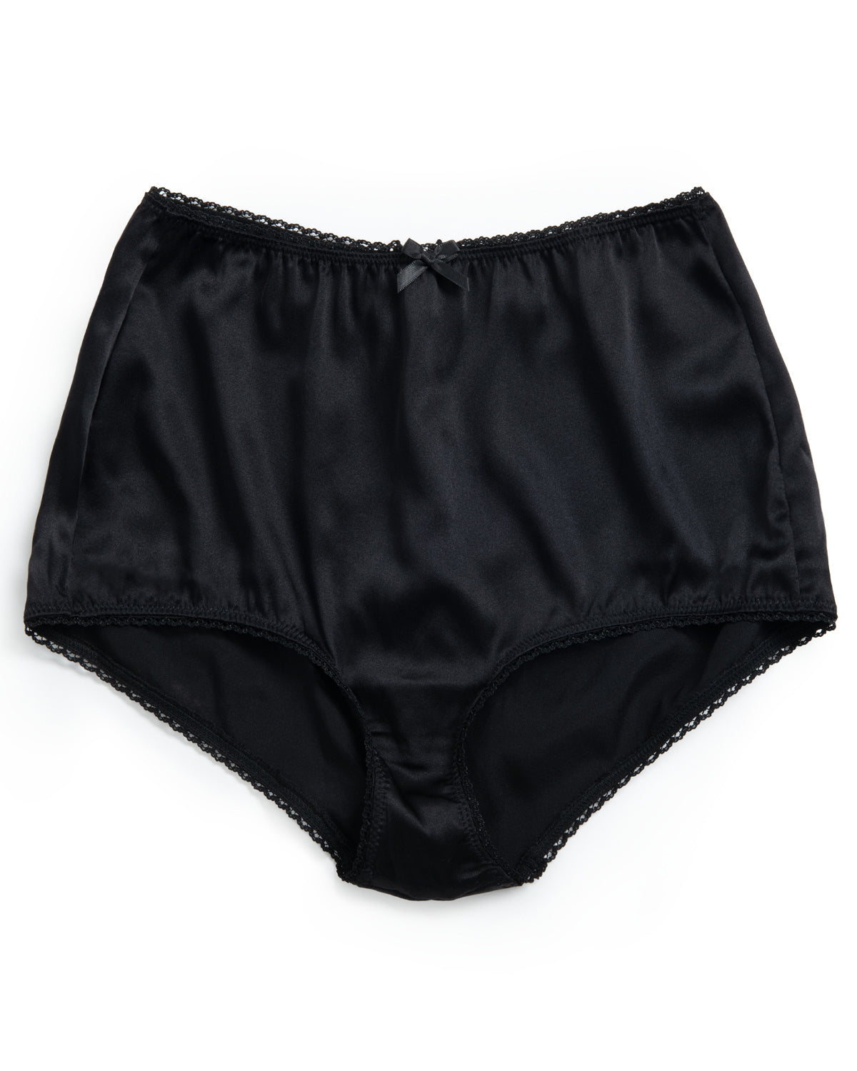 Sheena Black High Waist Silk Satin Knickers