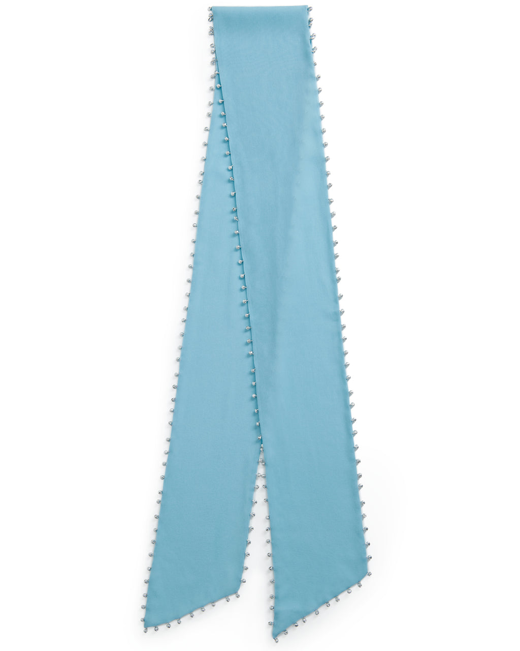 Suzi Pale Blue Silk Embellished Scarf