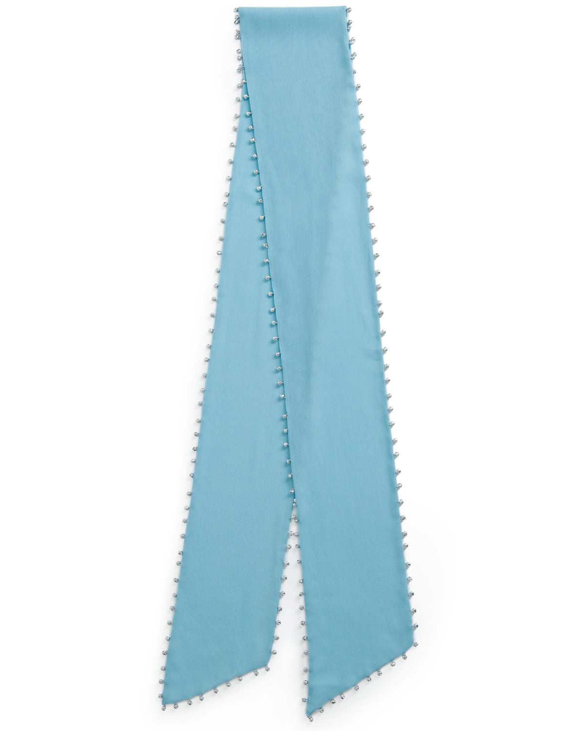 Suzi Pale Blue Silk Embellished Scarf