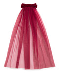 Priscilla Deep Ruby Velvet Bow Veil