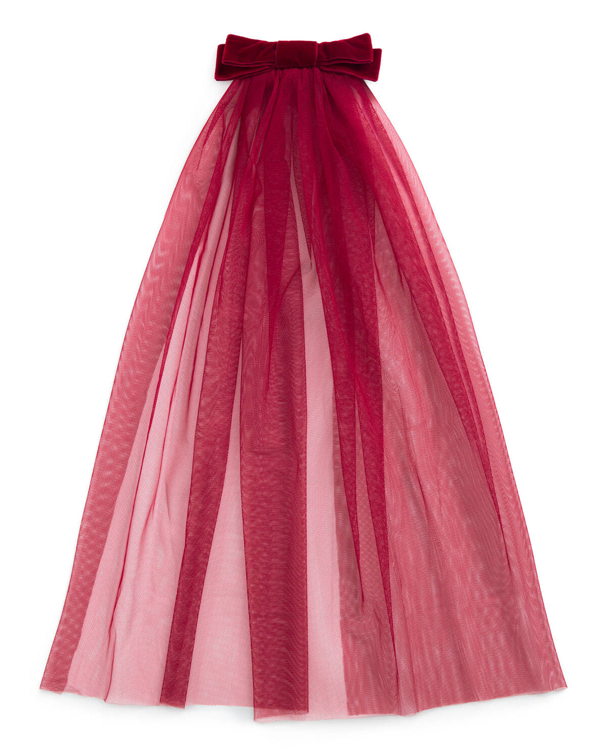 Priscilla Deep Ruby Velvet Bow Veil