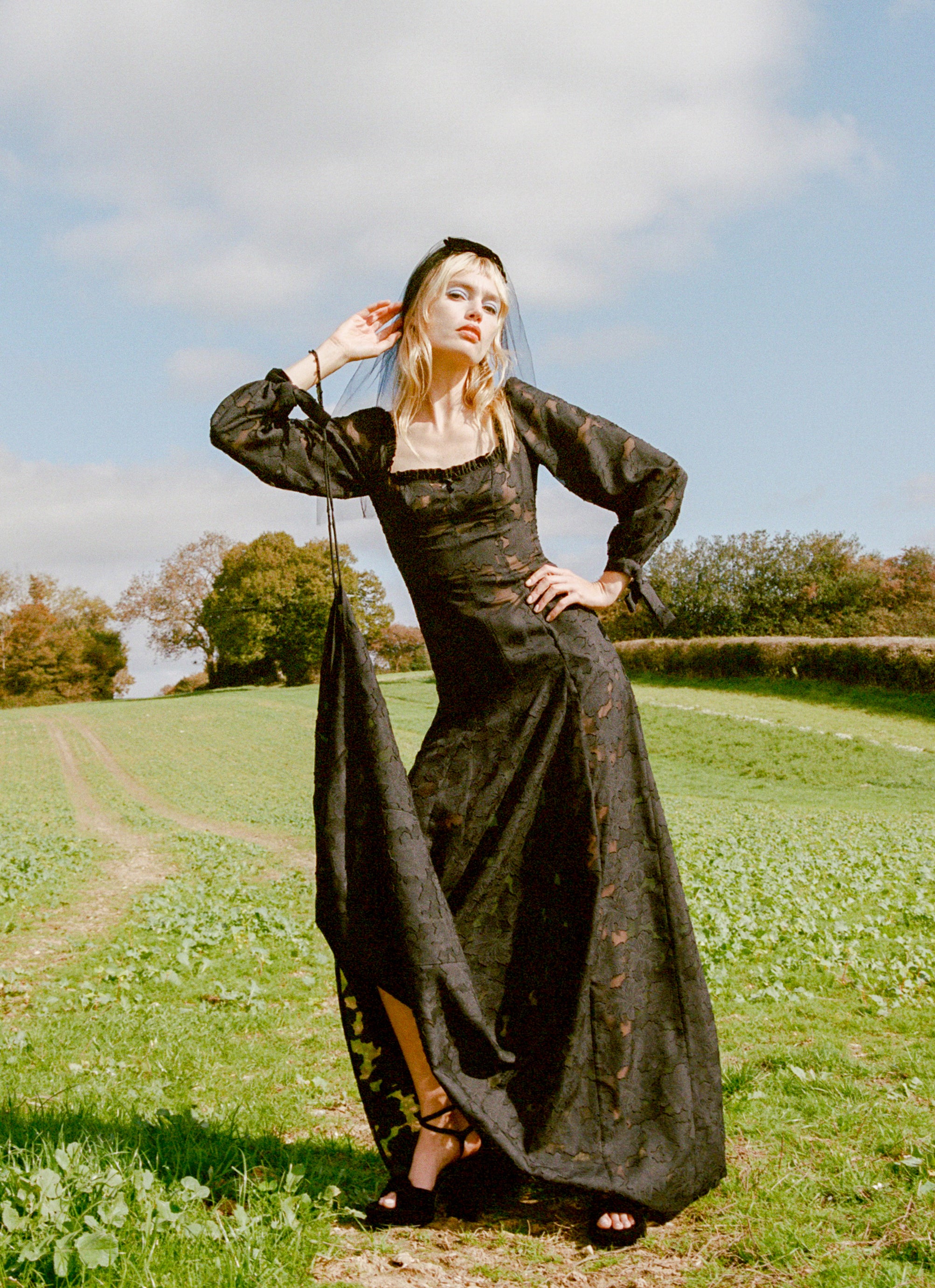 Stevie Black Floral Devoré Maxi Dress