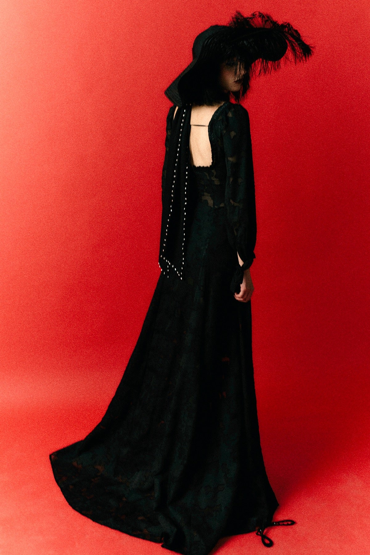 Stevie Black Floral Devoré Maxi Dress