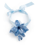 Linda Dusty Blue Velvet Flower Choker