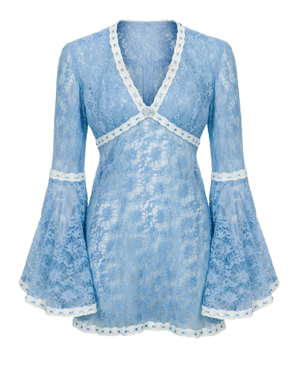 Courtney Blue Lace Bias Cut Mini Dress