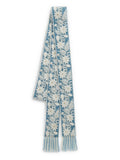 Raven Blue Floral Embroidered and Beaded Scarf