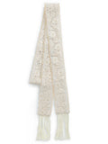 Raven Ivory Floral Embroidered and Beaded Scarf