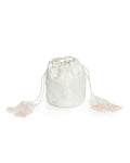 Anemone Ivory Jacquard Drawstring Handbag