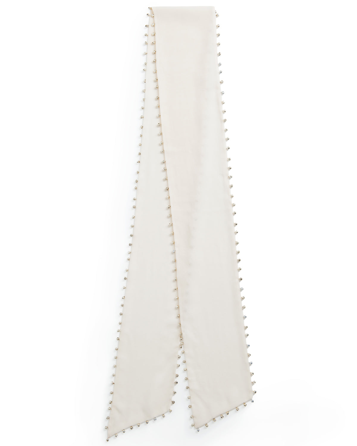 Suzi Ivory Silk Embellished Scarf