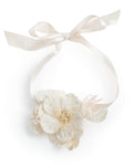 Linda Ivory Velvet Flower Choker