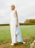 Grace Ivory Satin Gown with Cape