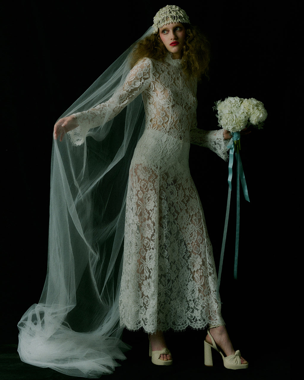 Nico Ivory Lace Panelled Dress