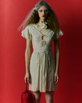 Jennie Cream Silk & Ivory Cotton Lace Mini Dress