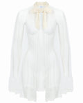 Anita Ivory Tulle Cape with Velvet Bow Tie