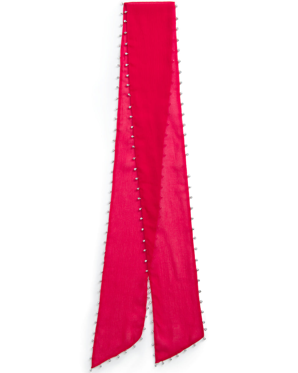 Suzi Red Silk Embellished Scarf
