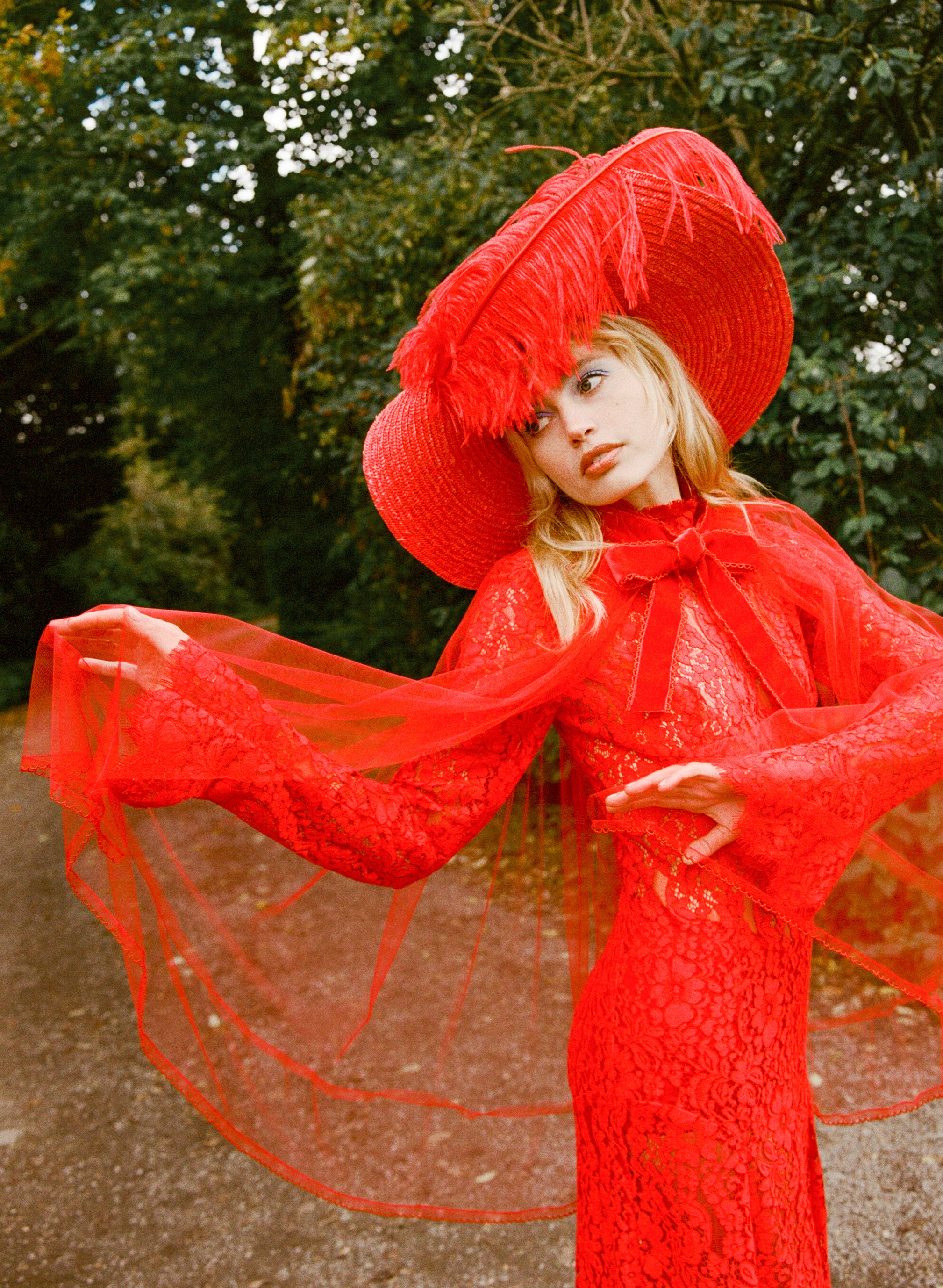 Nico Red Lace Panelled Dress
