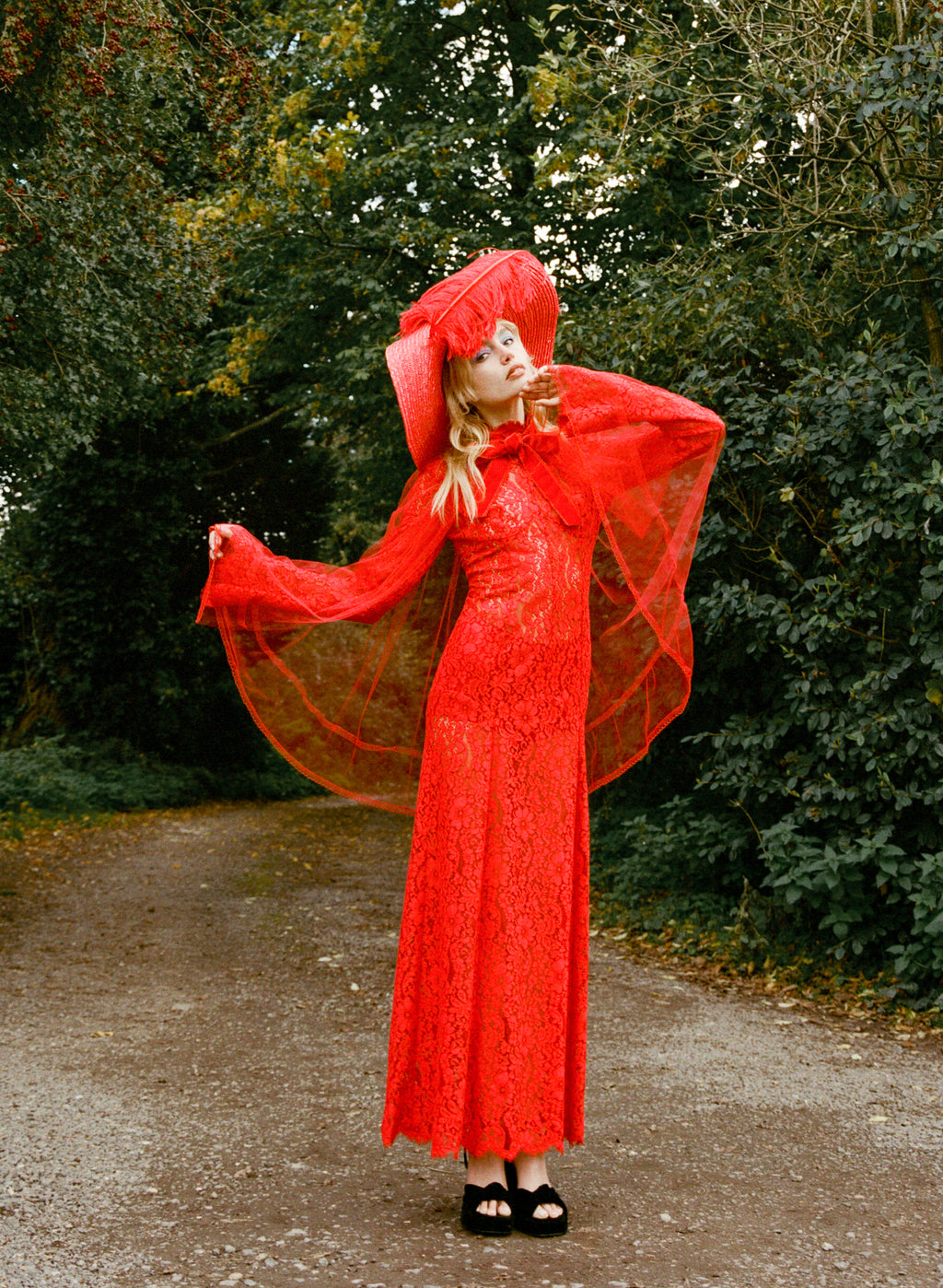 Nico Red Lace Panelled Dress