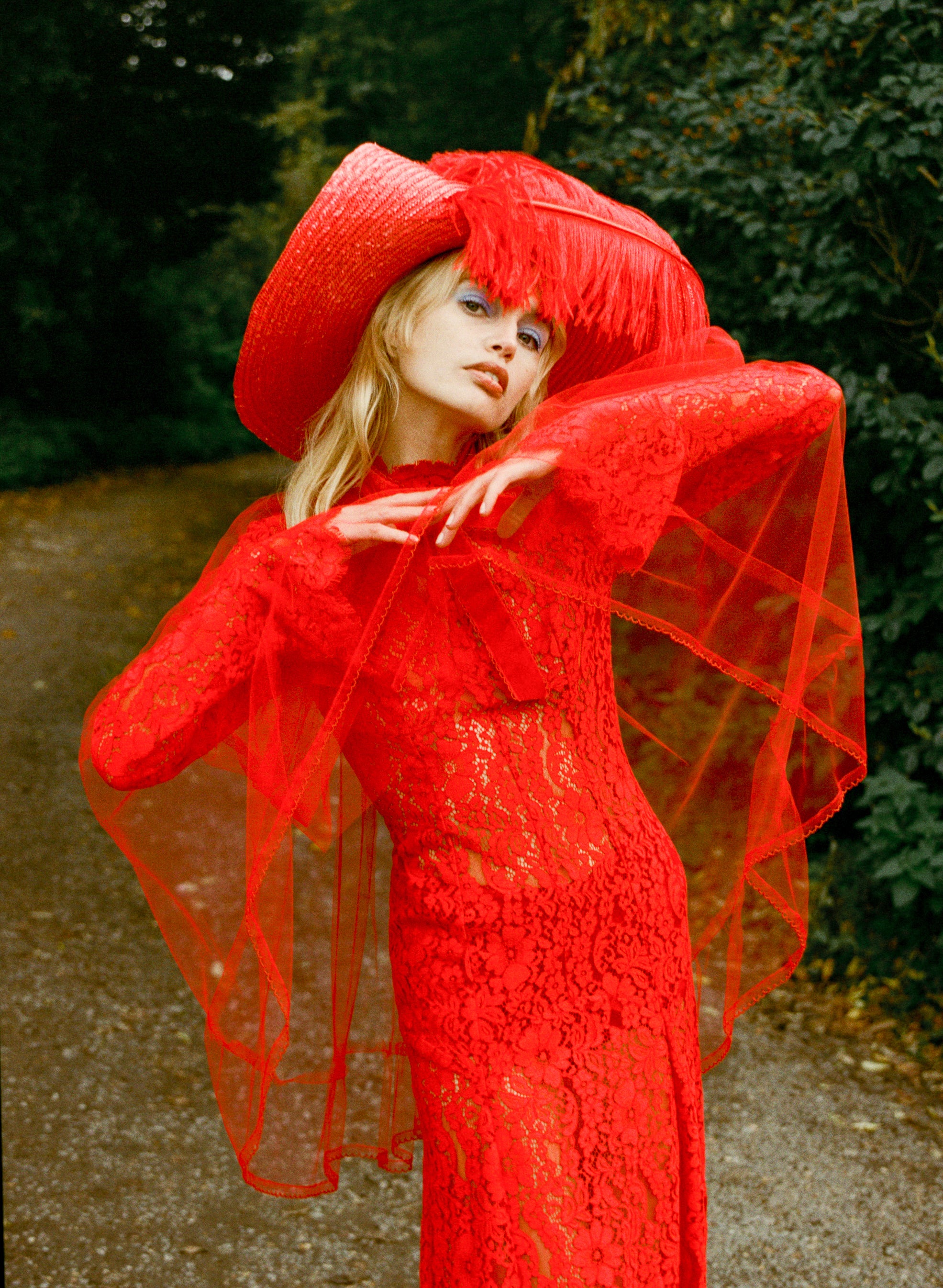 Nico Red Lace Panelled Dress